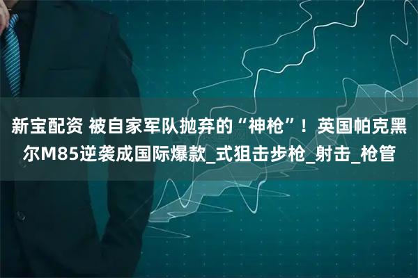 新宝配资 被自家军队抛弃的“神枪”！英国帕克黑尔M85逆袭成国际爆款_式狙击步枪_射击_枪管